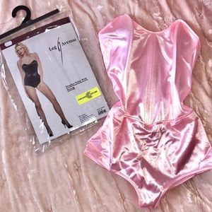 ❤️SOLD❤️ Leg Ave. pink satin bodysuit 💕💖✨